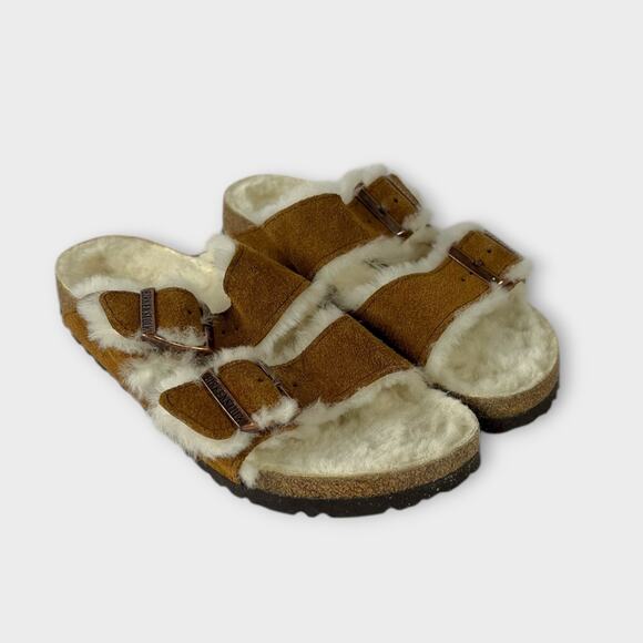 Birkenstock Arizona Shearling-Lined Suede Sandals Size 6 - Picture 8 of 12